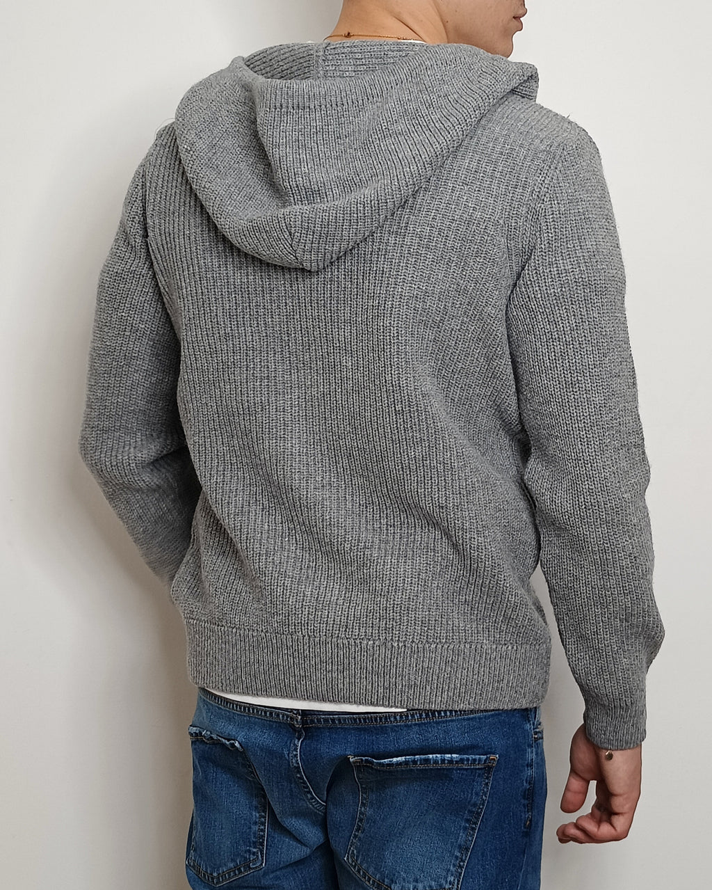 DOPPIAVVI FELPA IN LANA CON ZIP E CAPPUCCIO