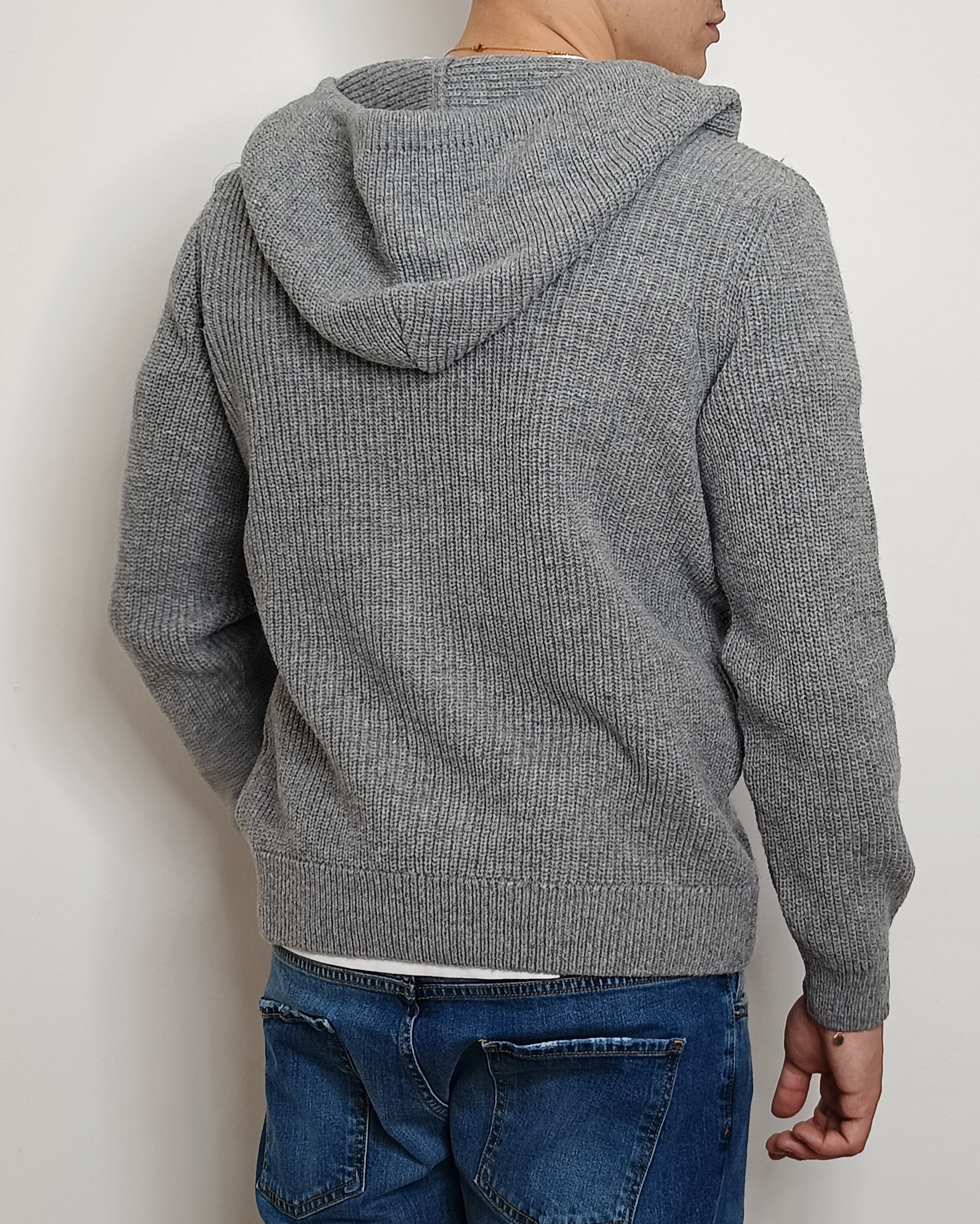 DOPPIAVVI FELPA IN LANA CON ZIP E CAPPUCCIO