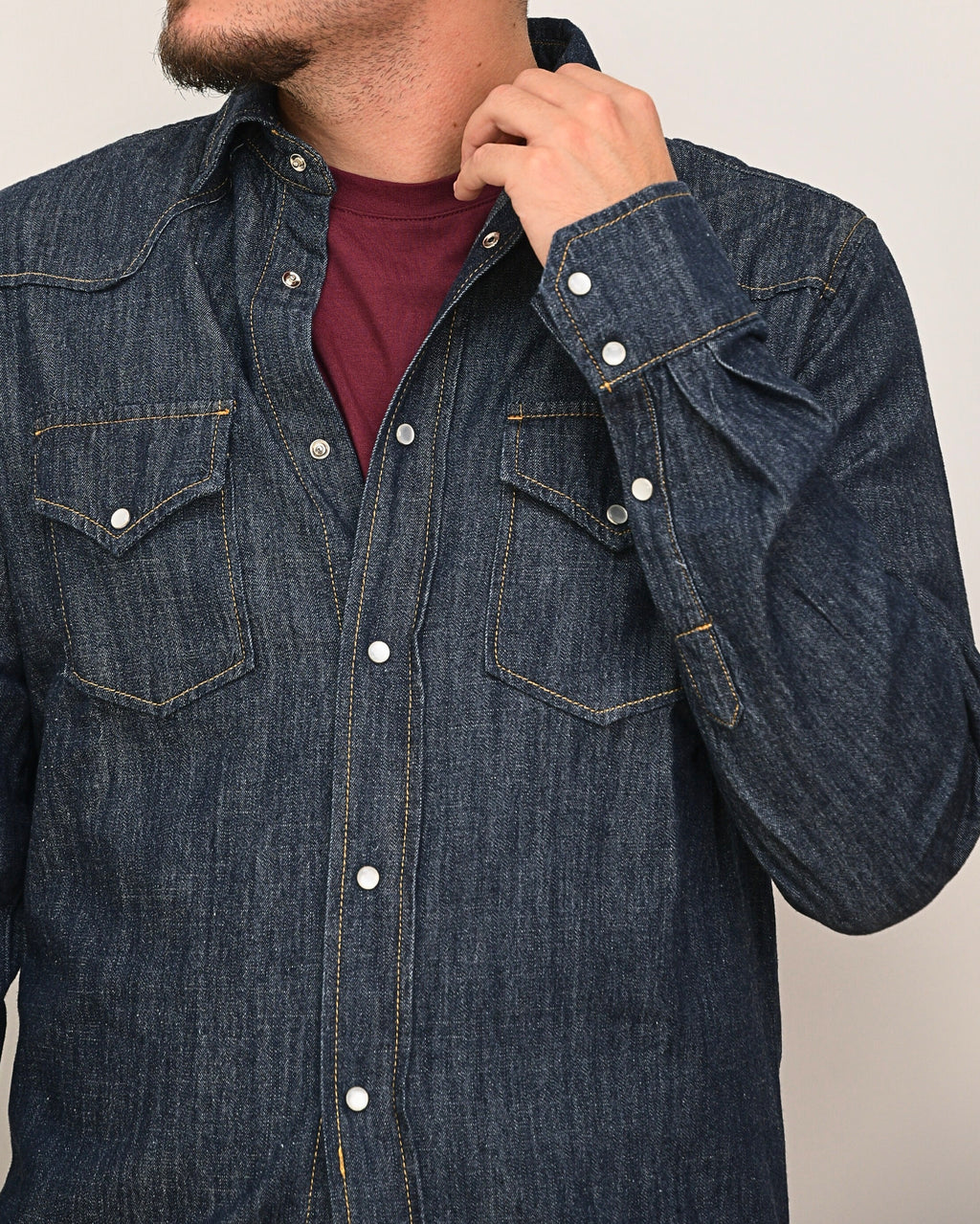 DOPPIAVVI CAMICIA TEXASD DENIM MADREPERLA