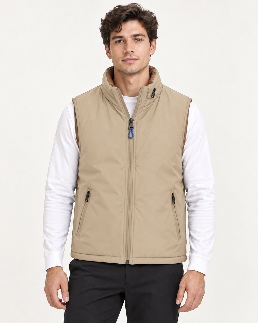GILET NYLON REVERSIBILE BEIGE - VALERIO VALENTINO