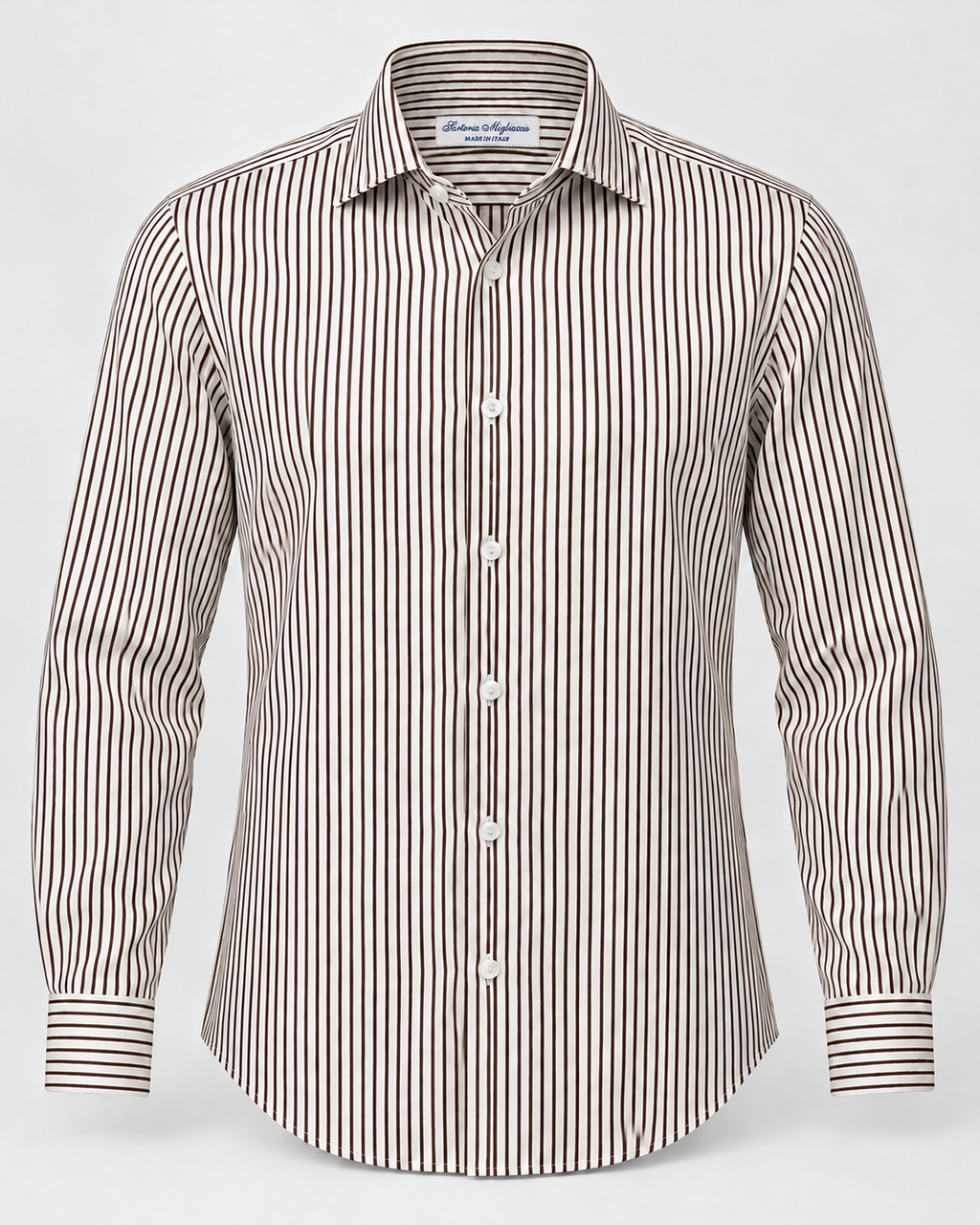 CAMICIA SLIM RIGATO MORO - MIGLIACCIO