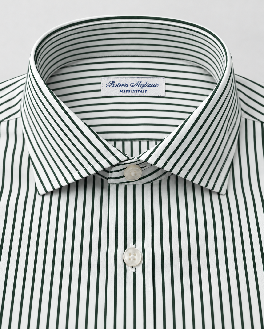 CAMICIA SLIM RIGATO VERDE - MIGLIACCIO