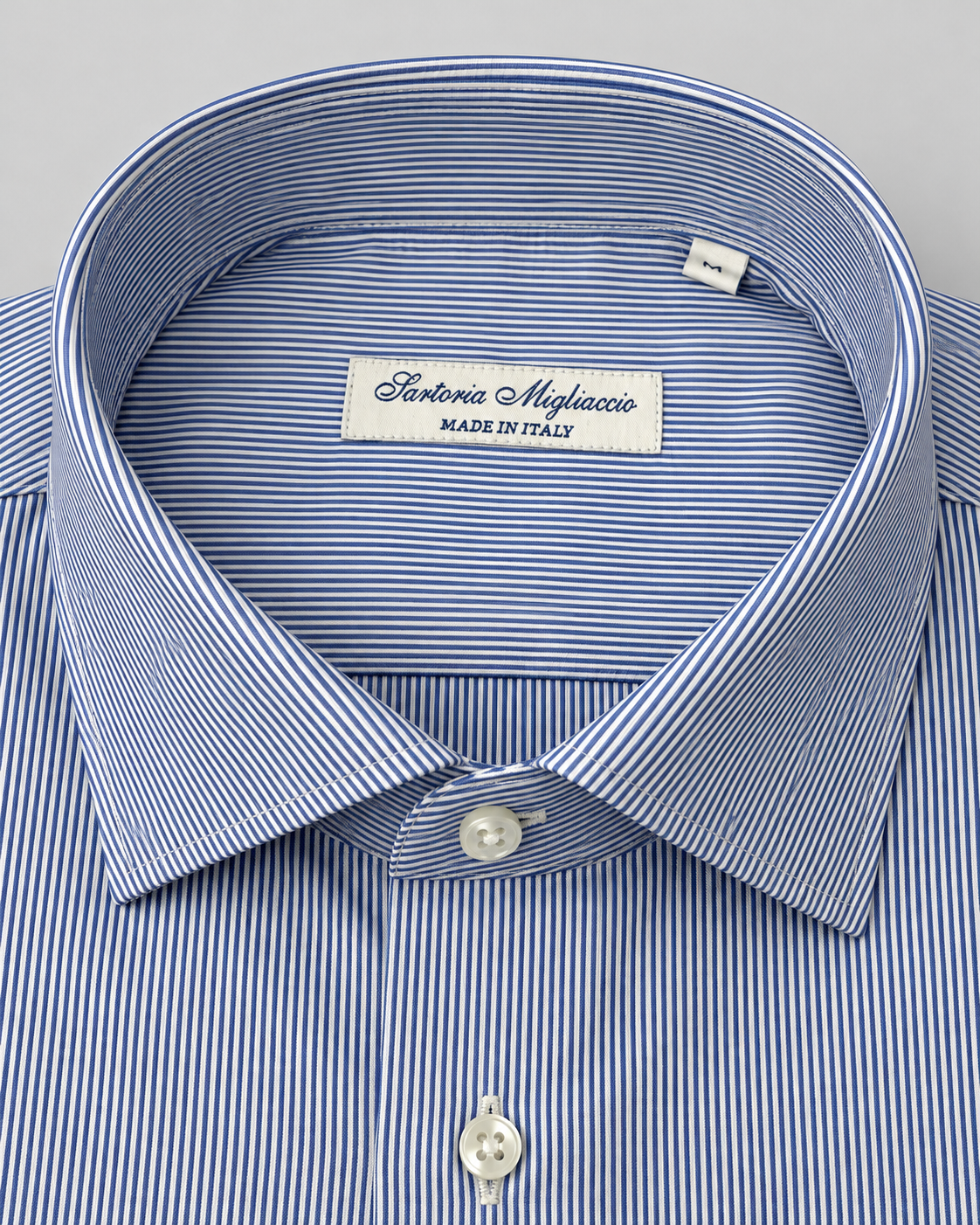 CAMICIA SLIM RIGATO BLU - MIGLIACCIO