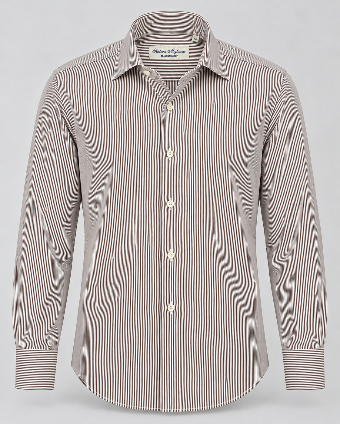 CAMICIA SLIM RIGATO MORO - MIGLIACCIO