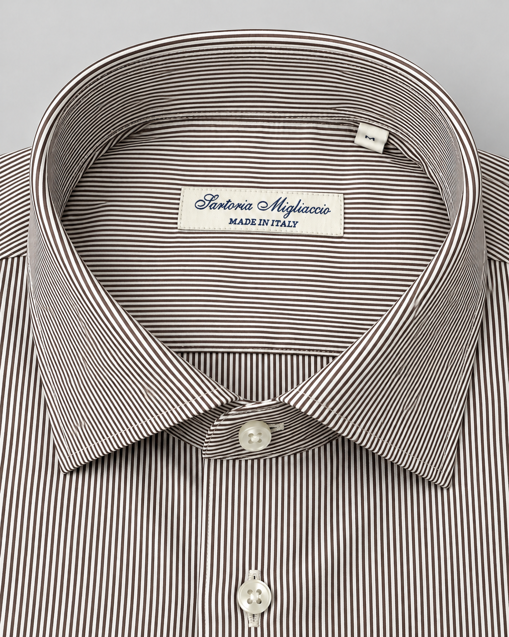 CAMICIA SLIM RIGATO MORO - MIGLIACCIO