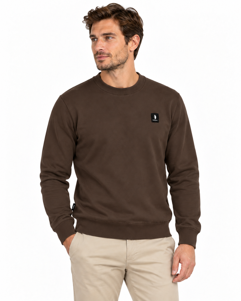 MAGLIA GC LOGO ICON BROWN - REFRIGUE