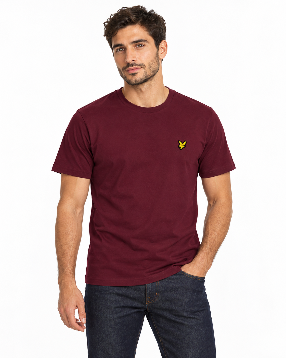 T SHIRT MM OALIN LOGO BURGUNDY - LYLE SCOTT