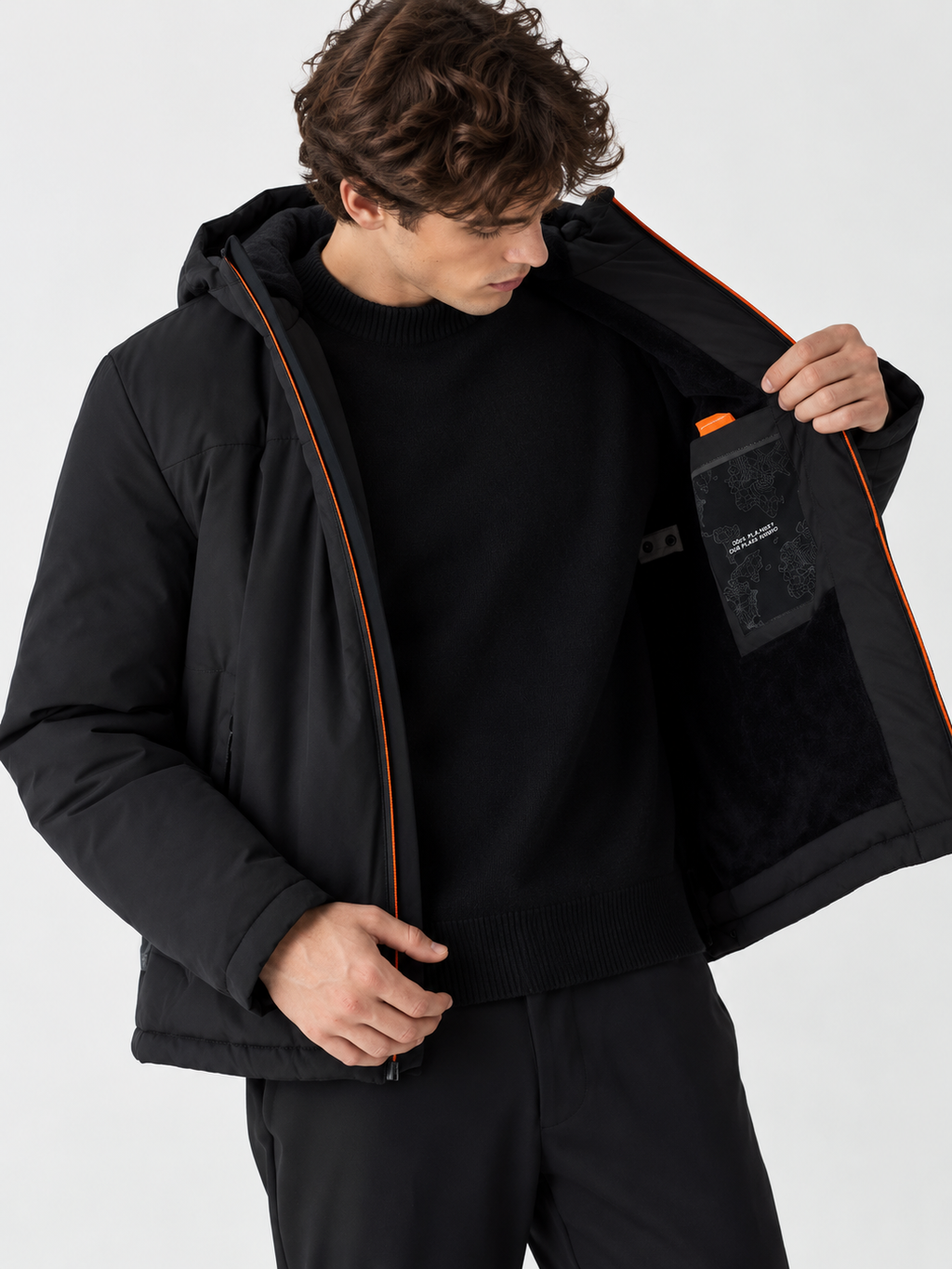 JACKET AURELIO VELOUR BLACK - SUNS