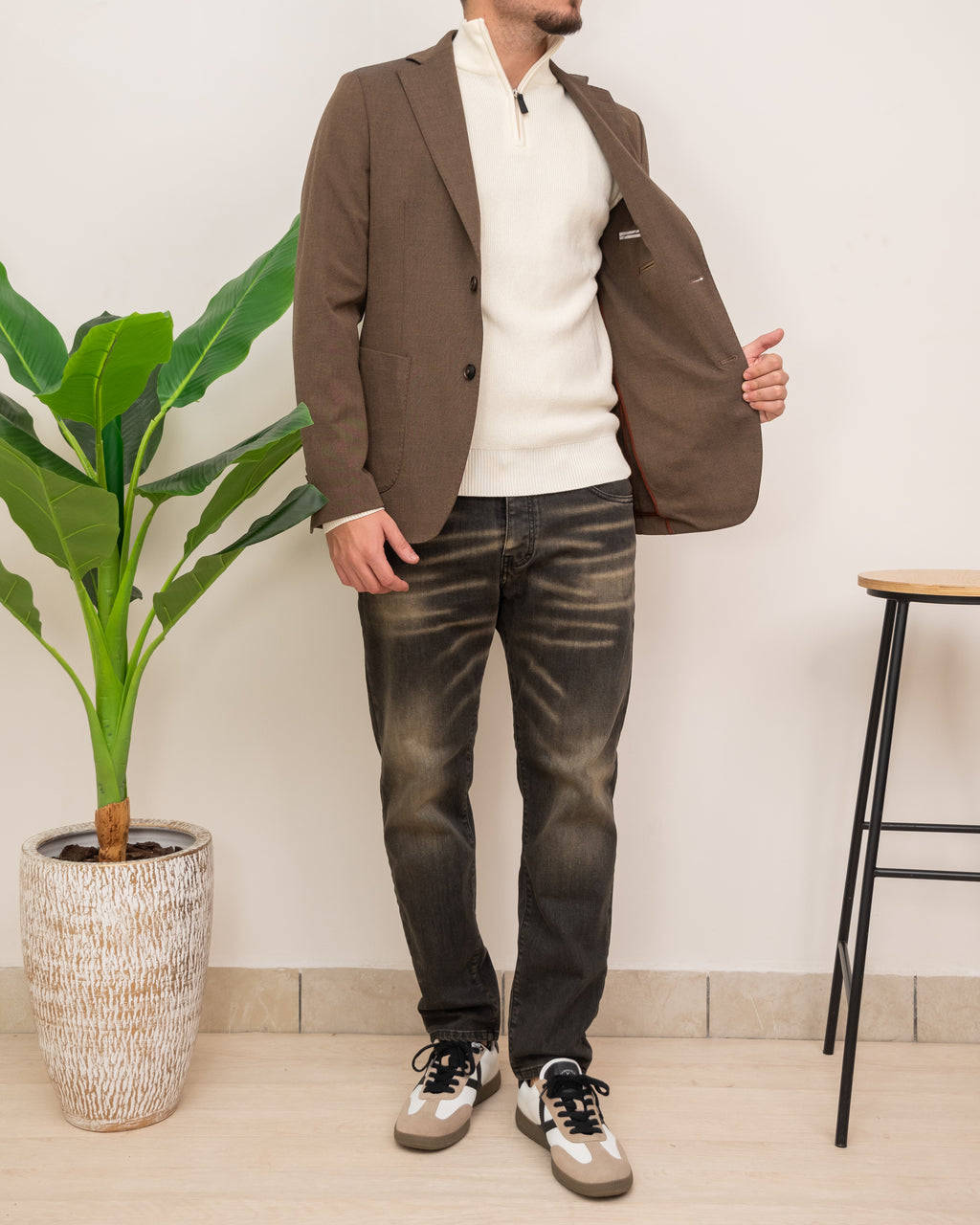 OUTFIT: SEINSE CAPPOTTO CP64SS CON JEANS CRACK LC08-05 E MAGLIA SEINSE MEZZA ZIP MI3138SS